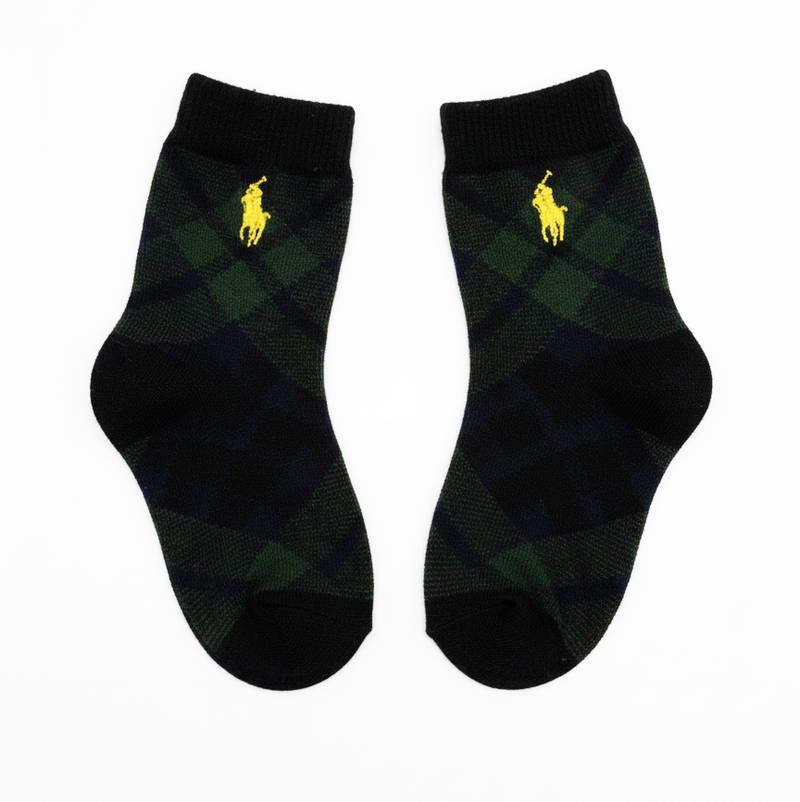 RL POLO BABY PLAID POLO PONY SOCKS (0-2YRS)