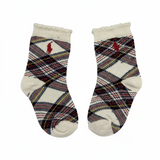 RL POLO PLAID RUFFLED CUFF CREW SOCKS (0-2YRS)