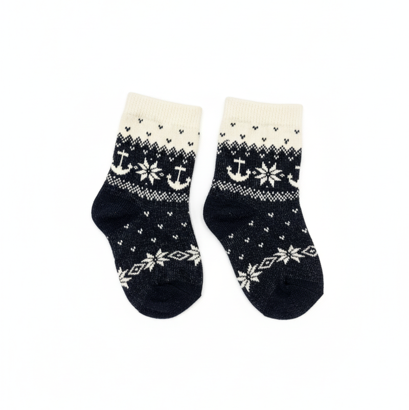 RL POLO NAUTICAL ANCHOR FAIR ISLE SOCKS (0-2YRS)
