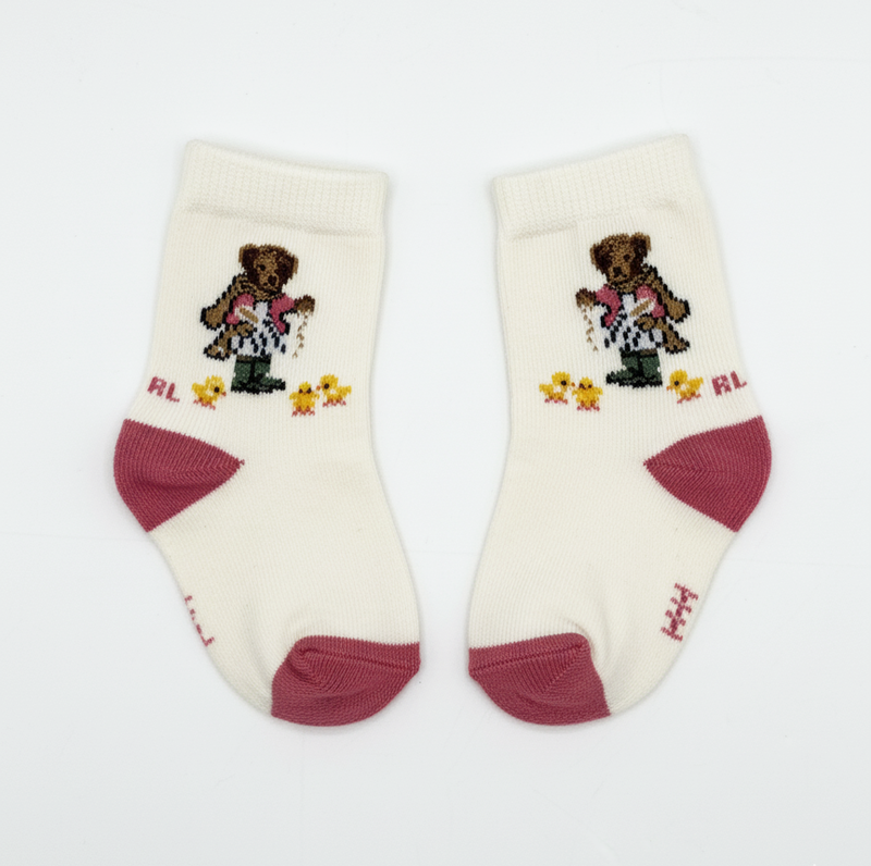 RL POLO POLO BEAR FARM CREW SOCKS (0-2YRS)