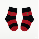 RL POLO RED & BLACK STRIPED BABY SOCKS (0-2YRS)