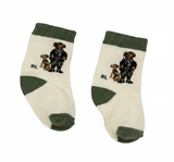 RL POLO ICON BEAR & DOGS BABY SOCKS (0-2YRS)