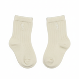RL POLO IVORY RIB-KNIT BABY SOCKS (0-2YRS)