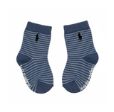 RL POLO NAVY STRIPE NON-SLIP SOCKS (0-2YRS)