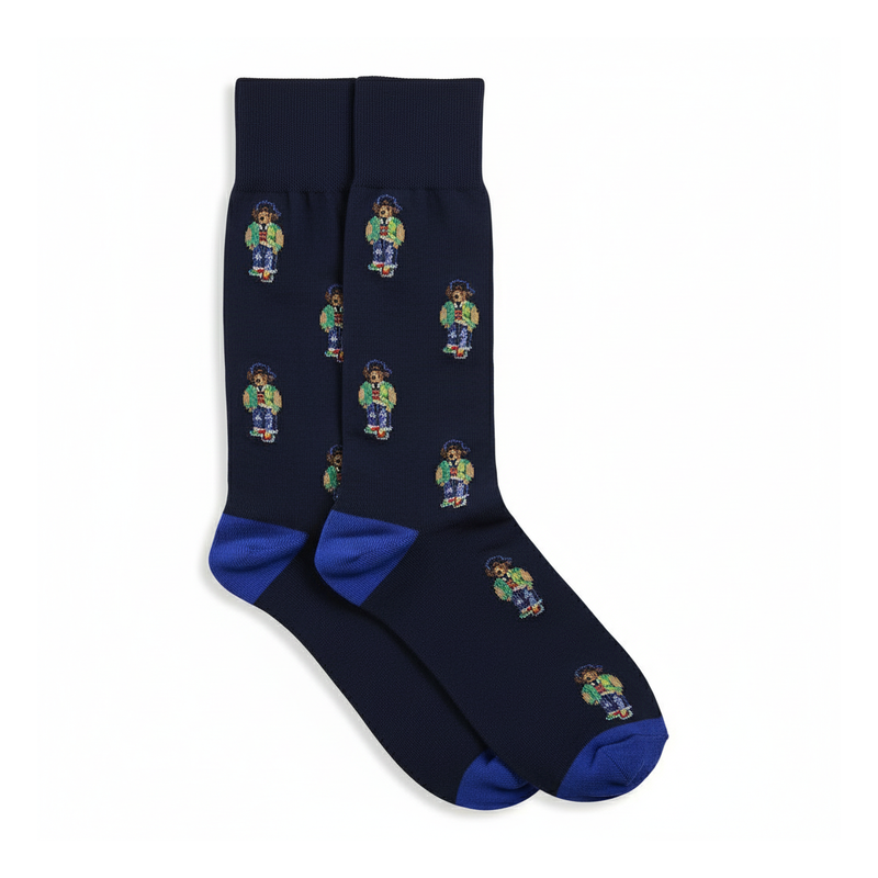RL POLO SKATER BEAR ALLOVER PRINT SOCKS