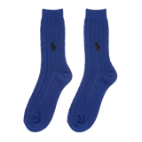 RL POLO ROYAL BLUE CABLE KNIT DRESS SOCKS