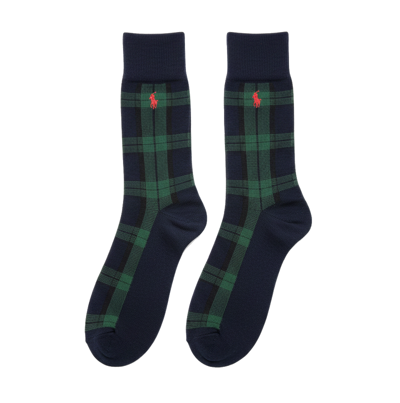 RL POLO CLASSIC BLACKWATCH PLAID DRESS SOCKS