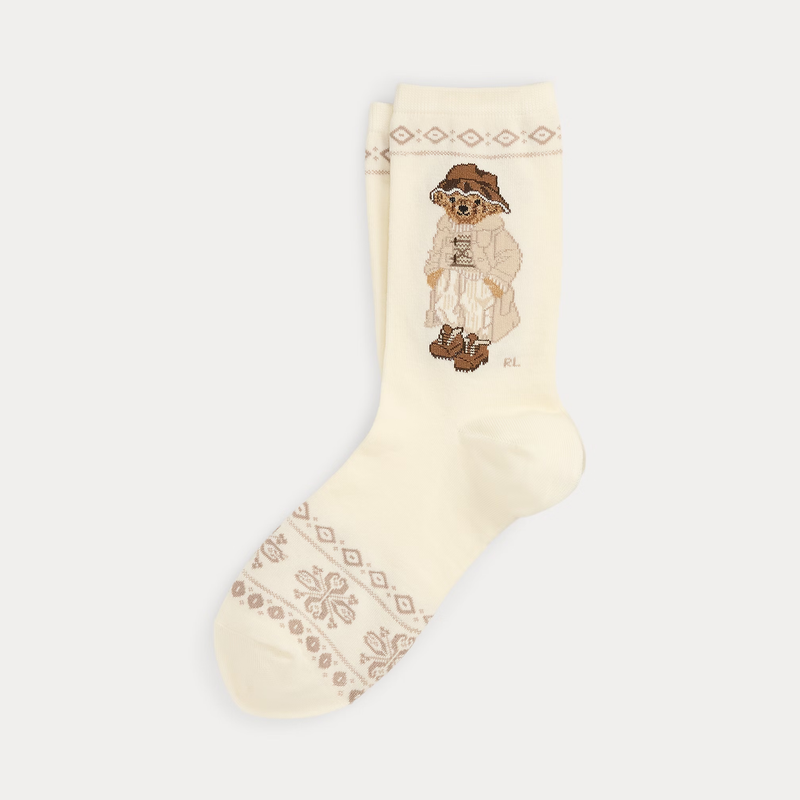 RL POLO THE EXPLORER BEAR FAIR ISLE SOCKS