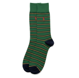 RL POLO EMERALD GREEN & GOLD STRIPE CREW SOCKS