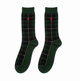RL POLO GREEN BLACKWATCH PLAID DRESS SOCKS