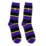 RL POLO BOLD PURPLE AND BLACK STRIPE SOCKS