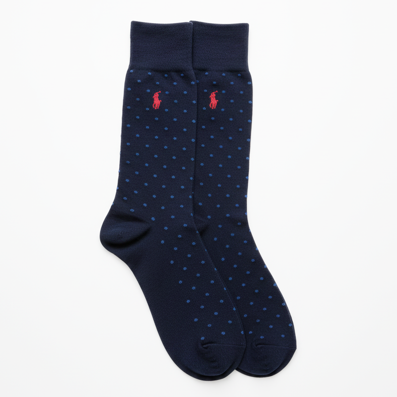 RL POLO NAVY TONAL DOT DRESS SOCKS