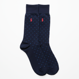 RL POLO NAVY TONAL DOT DRESS SOCKS