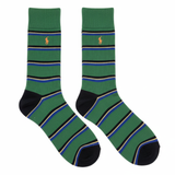 RL POLO MULTI-STRIPE DRESS SOCKS (GREEN/BLUE/BLACK)