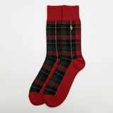 RL POLO HUNTER TARTAN & RED CONTRAST SOCKS