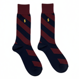 RL POLO REGIMENTAL DIAGONAL STRIPE SOCKS (NAVY/BURGUNDY)