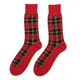 RL POLO RED TARTAN CONTRAST FOOT SOCKS