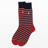 RL POLO NAUTICAL STRIPE DRESS SOCKS (RED/NAVY/WHITE)
