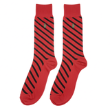 RL POLO RED & BLACK DIAGONAL STRIPE DRESS SOCKS
