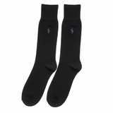 RL POLO SOLID BLACK DRESS SOCKS (MESH KNIT)