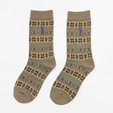 RL POLO TAUPE MULTI-PATTERN FAIR ISLE CREW SOCKS