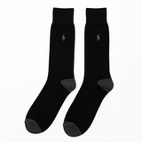 RL POLO BLACK DRESS SOCKS WITH GREY CONTRAST HEEL