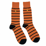 RL POLO ORANGE & BLACK STRIPED CREW SOCKS