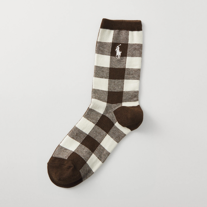 RL POLO THE HERITAGE CHECK CREW SOCK
