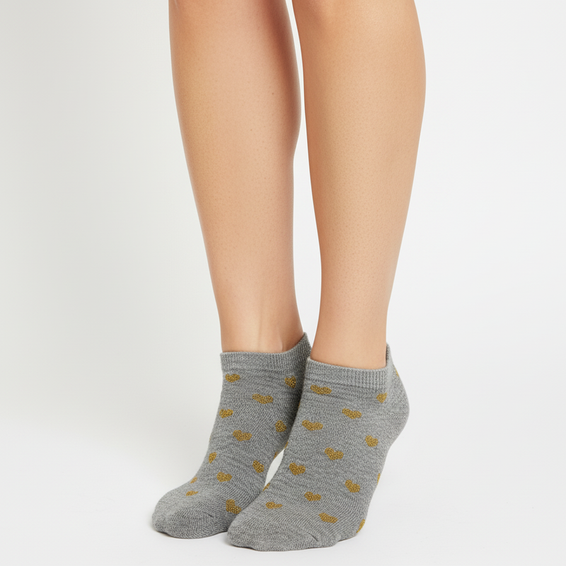 GOLDEN HEART GLIMMER ANKLE SOCKS