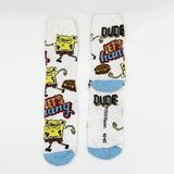 SPONGEBOB SQUAREPANTS "DUDE LET'S HANG" CREW SOCKS