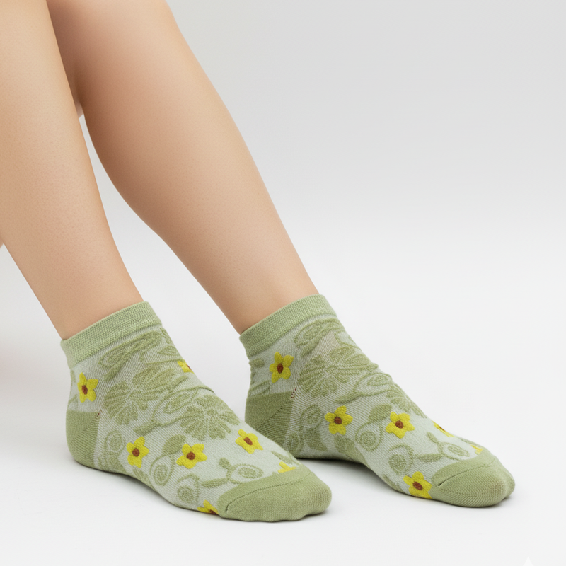 MEADOW BLOOM TEXTURED ANKLE SOCKS