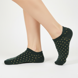 FOREST GREEN DOTTED NO-SHOW SOCKS
