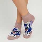 STITCH BURST ANKLE SOCKS (MAUVE)