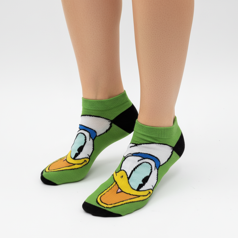 DONALD DUCK BIG FACE ANKLE SOCKS (GREEN)