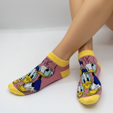 DONALD & DAISY SWEETHEARTS ANKLE SOCKS (PINK & YELLOW)