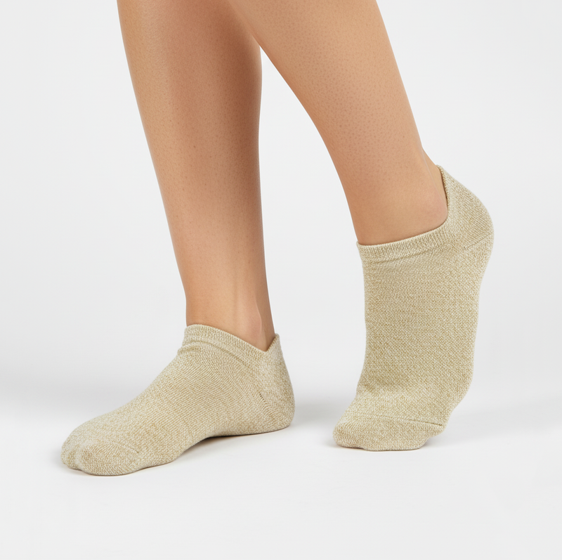 GOLD LUREX NO-SHOW LINER SOCKS