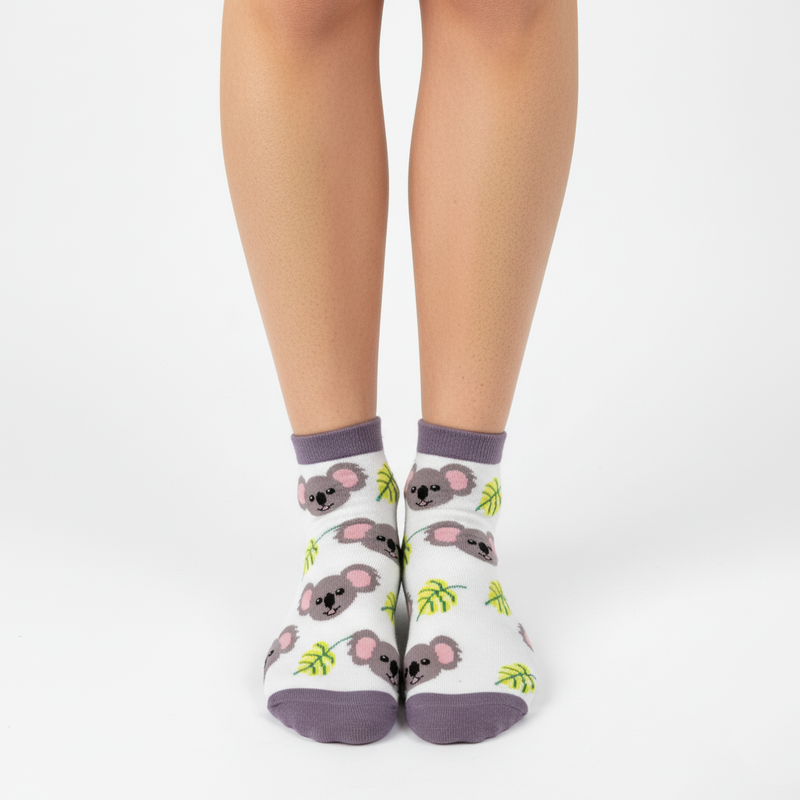 ADORABLE KOALA & EUCALYPTUS ANKLE SOCKS