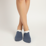 SCALLOPED CUFF SOLID ANKLE SOCKS (DUSTY BLUE)