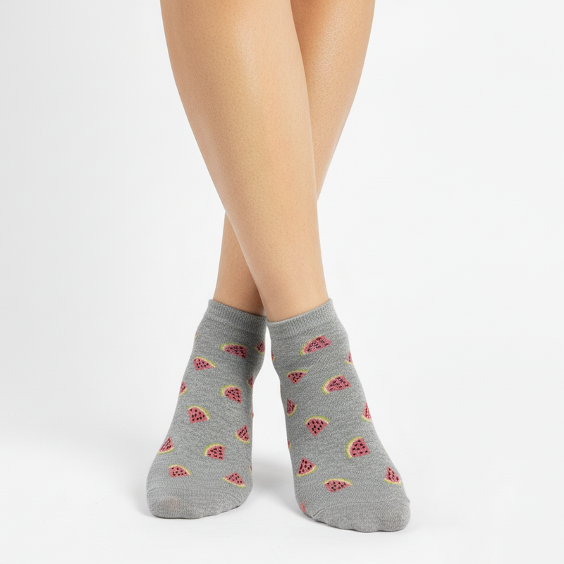 GREY WATERMELON SLICE ANKLE SOCKS