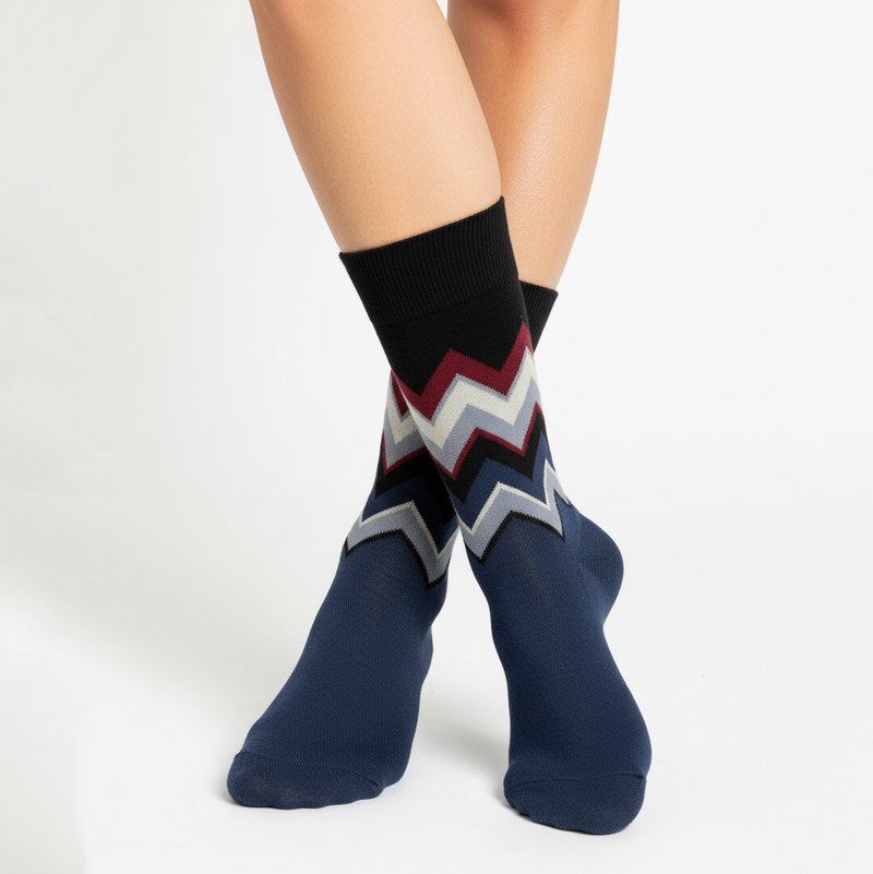 CHEVRON WOOL CREW SOCK