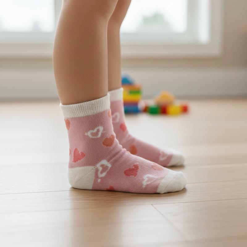 SWEETHEART COZY PINK ANKLE SOCKS (5 - 10 YRS)