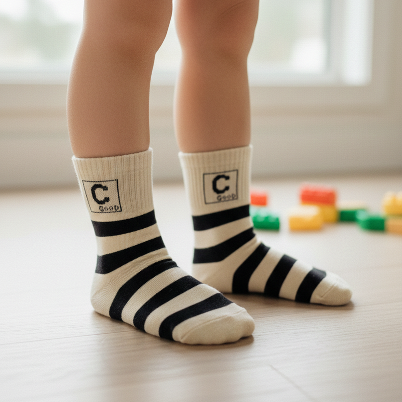 THE MONOGRAM STRIPE SCHOOL SOCKS (2 - 5 YRS)