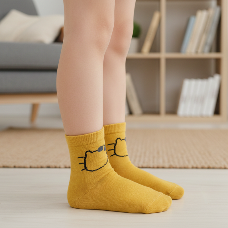 SUNNY KITTY FACE ANKLE SOCKS