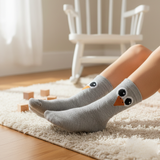 BIG-EYED GREY OWL CREW SOCKS (5 - 10 YRS)