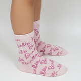 PRETTY PINK SCRIPT LOGO CREW SOCKS (4 - 7 YRS)
