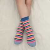 RAINBOW BRIGHT HORIZONTAL STRIPE SOCKS (5 - 10 YRS)