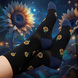 MIDNIGHT SUNFLOWER CREW SOCKS