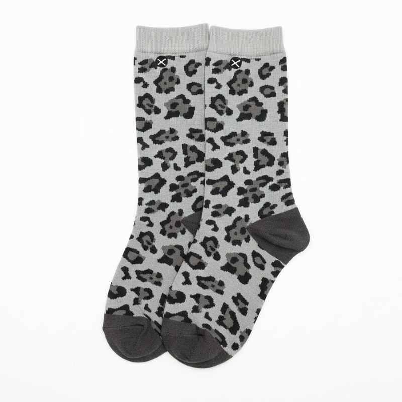 URBAN CHIC GREY LEOPARD PRINT SOCKS