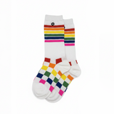 RAINBOW CHECKERBOARD SPORT SOCKS