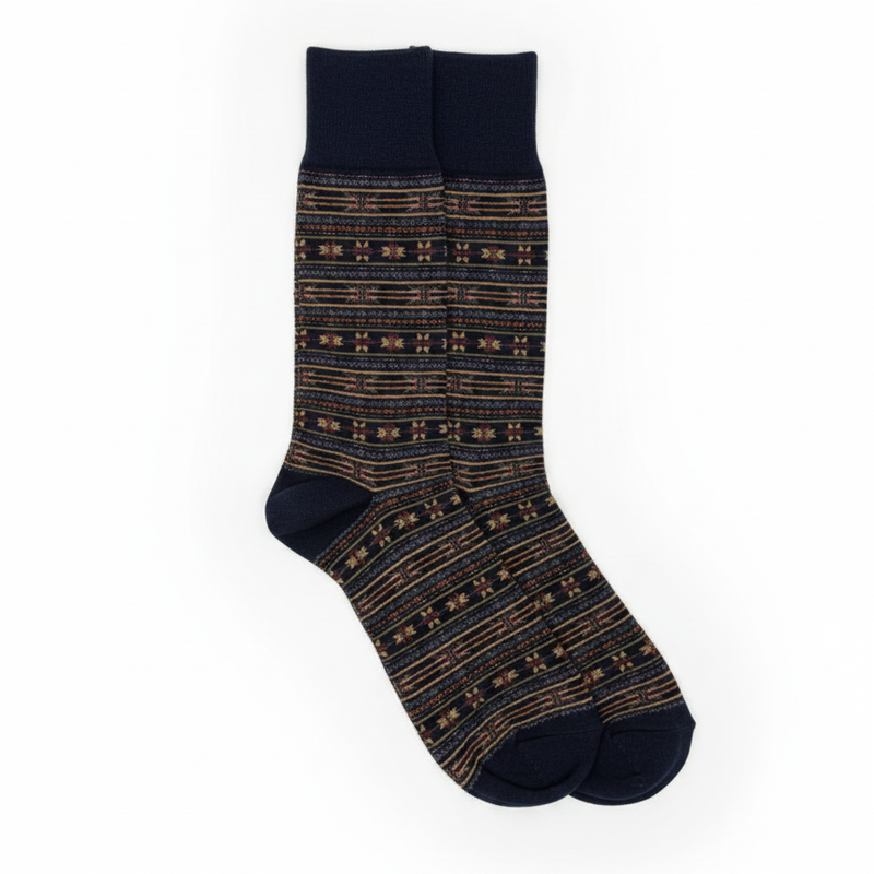 HERITAGE FAIR ISLE GEOMETRIC SOCKS